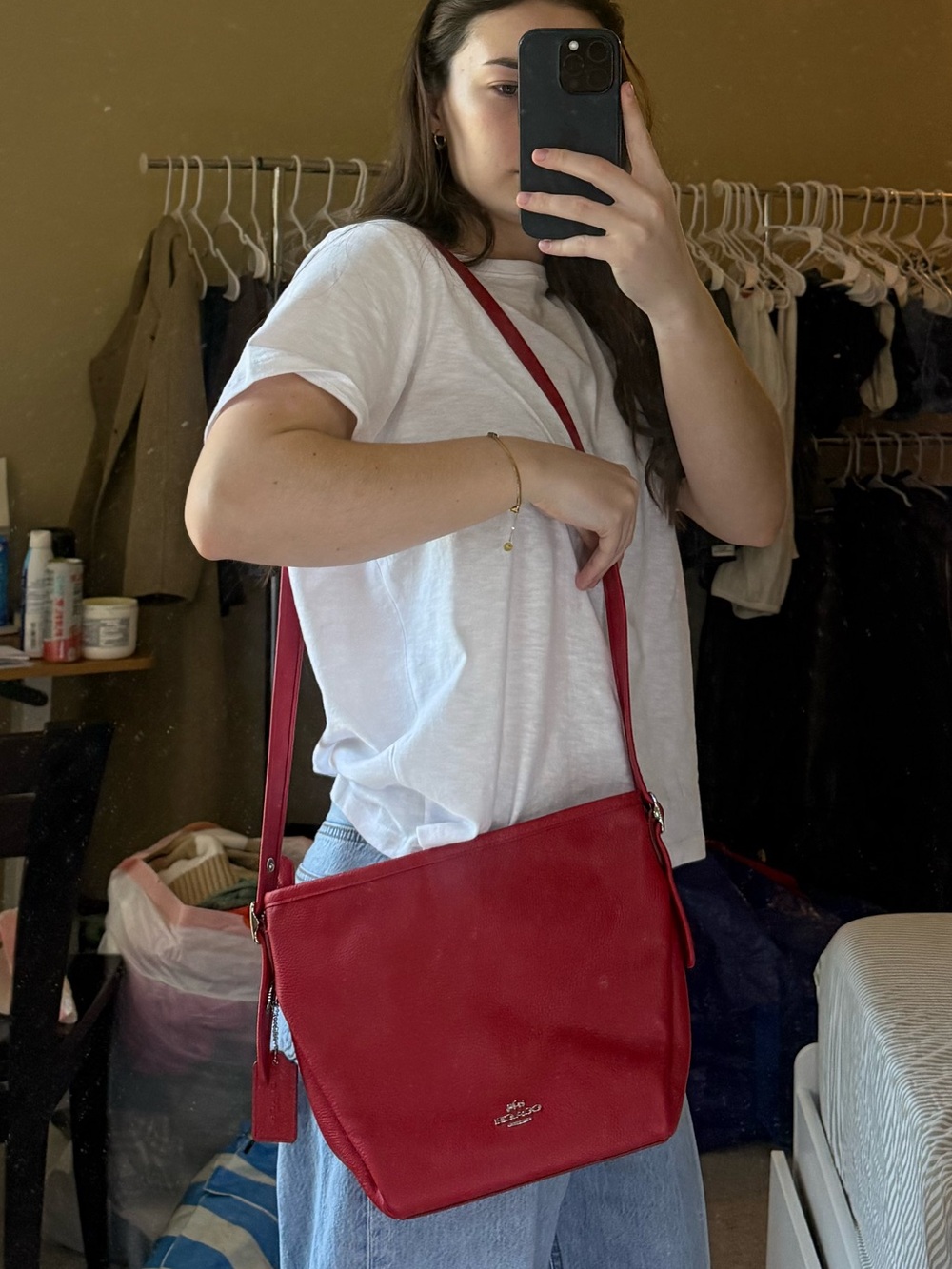 Coach Red Leather Crossbody Bag